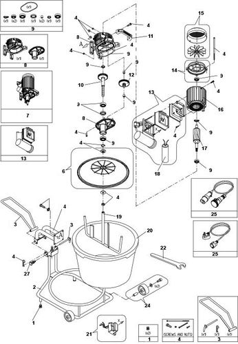 Belle Tubmix 50 Rotor 240V - 50Hz OEM Number: 163.0.070