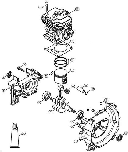 Stihl FS460C-EM Crankshaft & Cylinder
