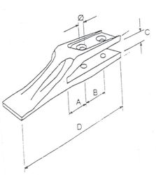 JCB STYLE BUCKET TEETH (HEX0175)