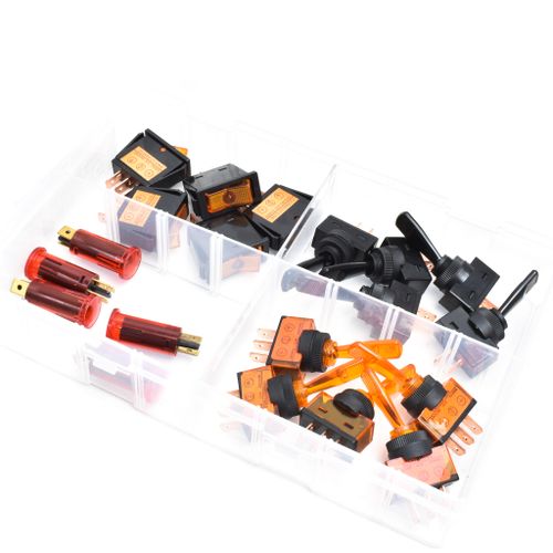 Toggle Switches & Warning Lights 12V 20Amp | Assortment Box Of 20