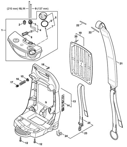 Stigl BR200 Fuel Tank & Backplate