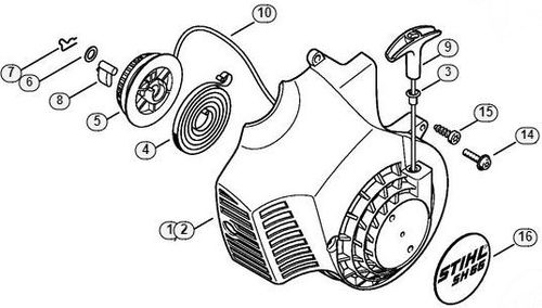 Stihl SH55 Shredder/ Vac Recoil Starter Old Type