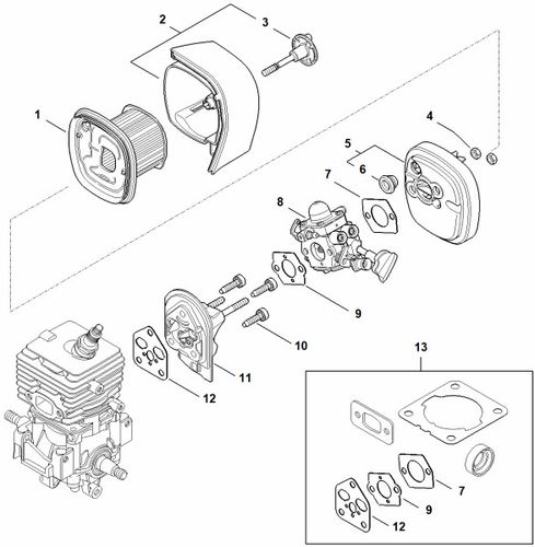 Stihl BG86 Air Filter & Spacer Flange
