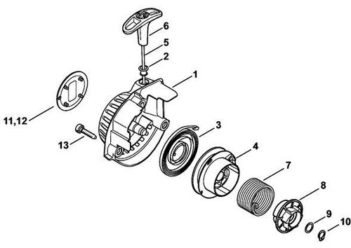 Stihl HL94C Rewind Starter Parts (Up To Serial No. 514368761)