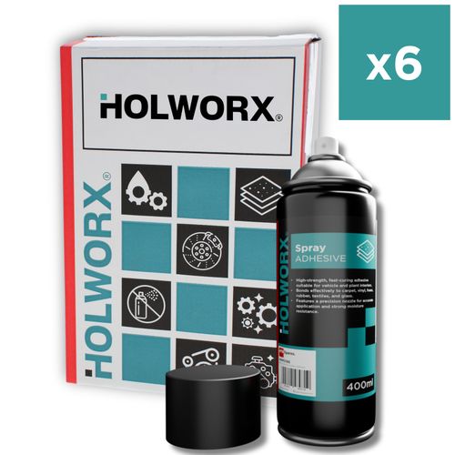 Holworx Spray Adhesive 400ml Aerosol – High-Strength Multi-Surface Glue | Pack Of 6