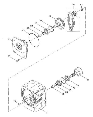 Wacker BS60-2 Gearbox Crankcase