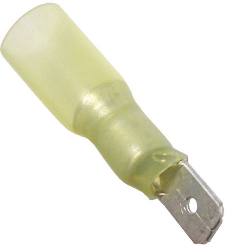 Yellow Heat Shrink Male Spade Crimp Terminals | 25 Pack