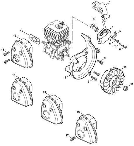 Stihl BG56C-E Ignition & Muffler