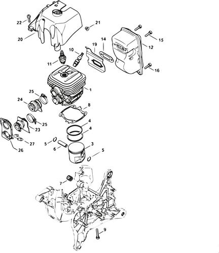 Stihl TS420 Cylinder And Muffler Parts