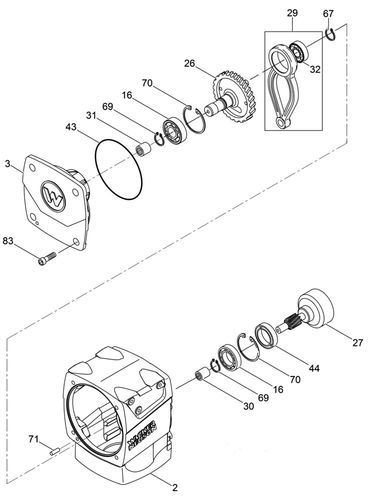 Wacker BS50-2 Gearbox Crankcase