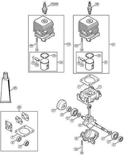 Stihl FS55 2 Mix Crankcase & Cylinder