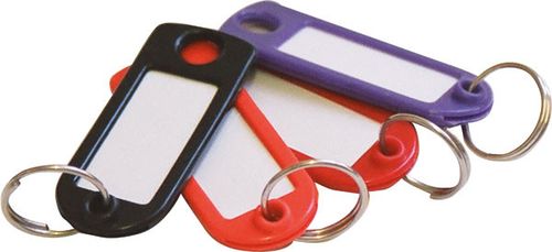 Plastic Key Tags Pack 50 - Assorted Colours
