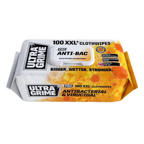 Ultragrime Anti-Bac XXL Wipes 100 Pack