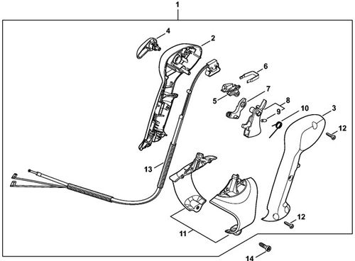 Stihl BR200 Control Handle 2 Parts