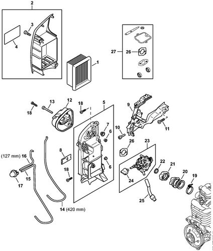 Stihl BR800 Blower Air Filter & Manifold Parts