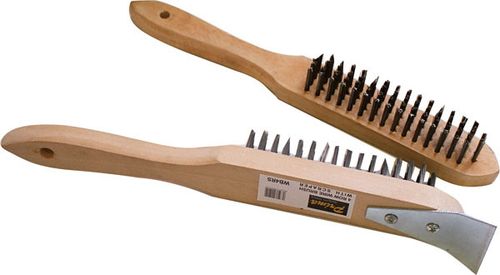 4 Row Wire Brush With Scraper (Ea)