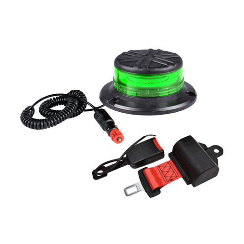Green Micro LED Beacon Seatbelt Kit - Magnetic Mount