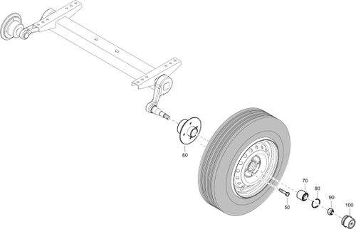 XAS48KD Axle Without Brakes 1626941101-01