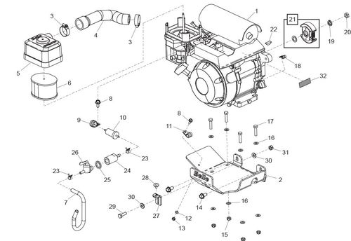 Belle RTX 68 Engine - Honda GX120