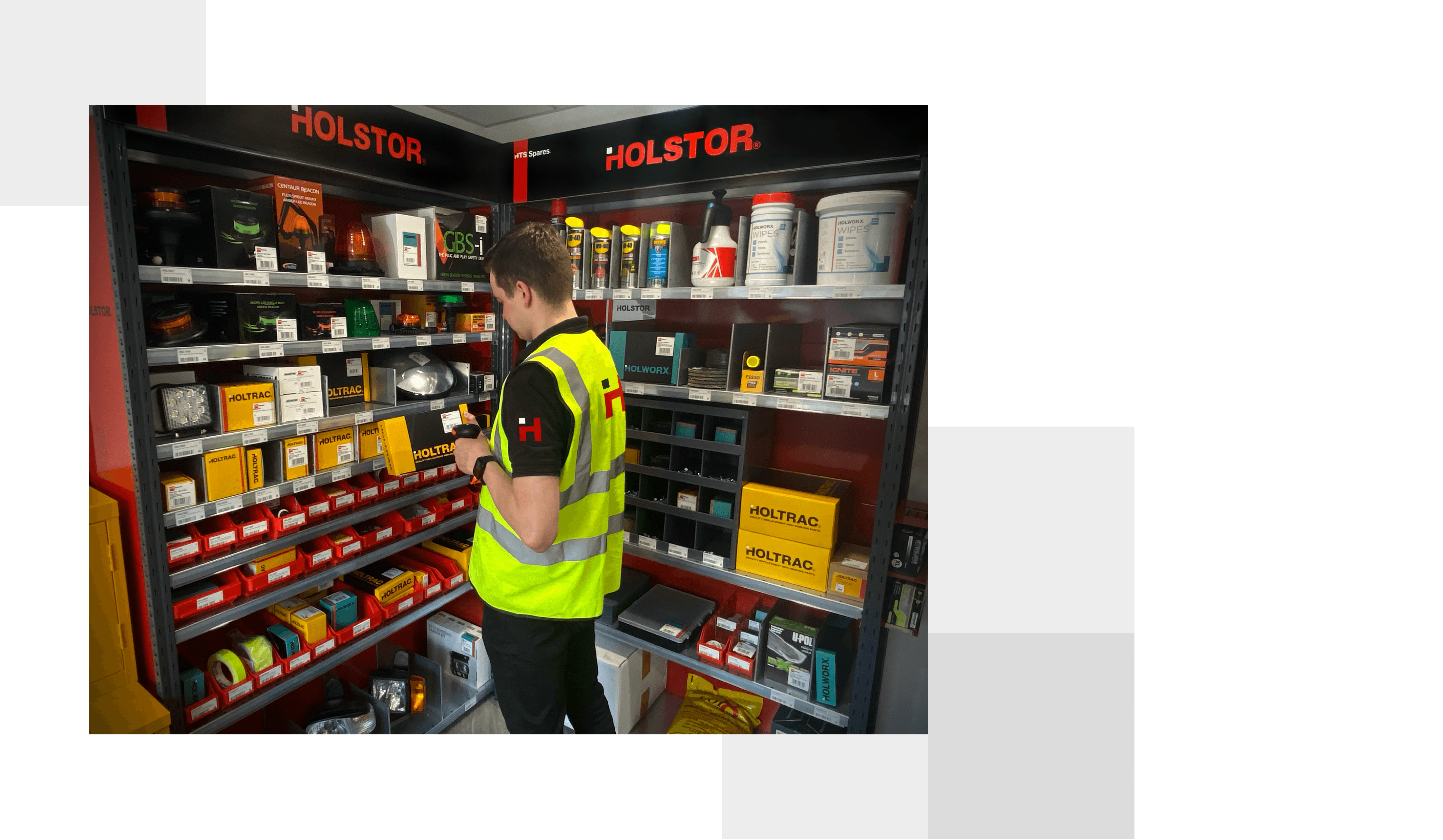 Warehouse staff scanning with Holstor