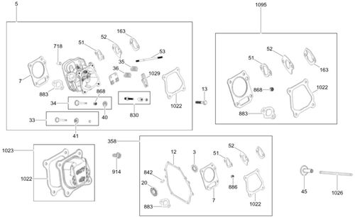 Wacker Neuson Bps1030B Engine Cylinder Head Parts