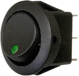 Single On/Off Rocker Switch - Green