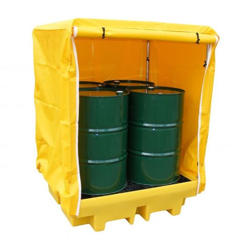 Bunded Spill Pallet 4 X 205L With All Weather Cover