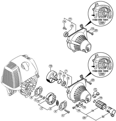 Stihl HL100 Clutch & Fan Housing