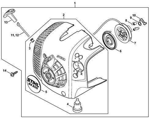 Stihl BR200 Rewind Starter