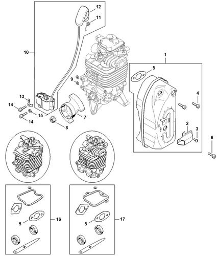 Stihl BR700 Blower Muffler & Ignition System Parts