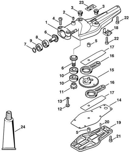 Stihl HL95 Gear Head 0 Degree Parts
