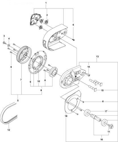 Husqvarna K970 14" Belt Guard & Pulley