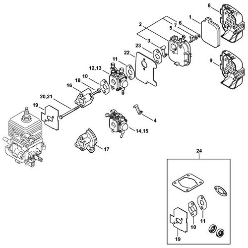 Stihl BG55 Carburettor & Air Filter