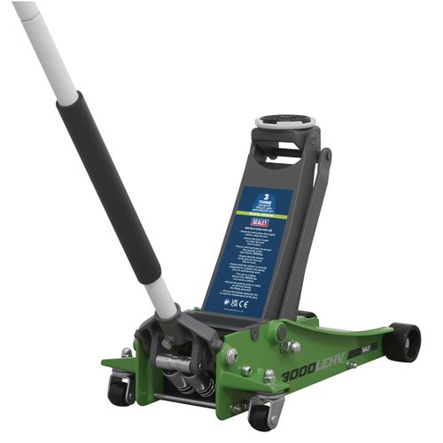 Sealey Low Profile Trolley Jack With Rocket Lift 3 Tonne - Green