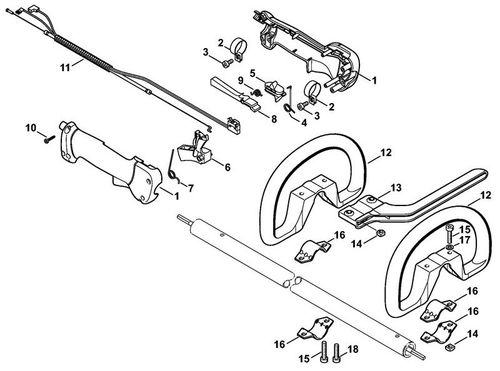 Stihl FS90 Loop Handle & Control Parts