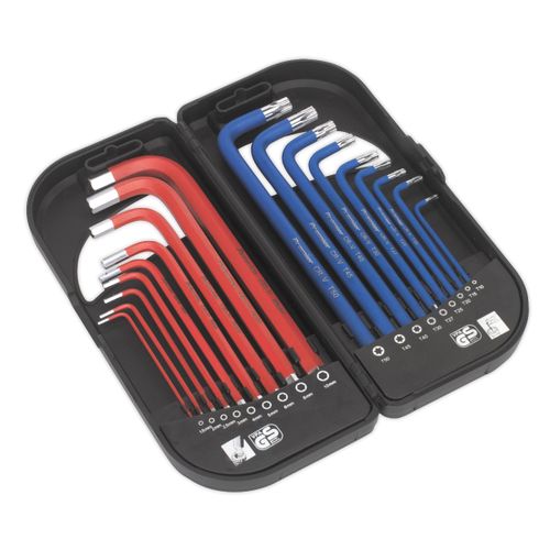 Trx-Star & Ball-End Hex Key Set 18Pc - Long & Anti Slip