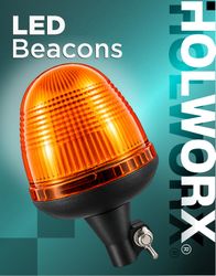 Amber LED Flexi Spigot Mount Beacon 12/24V – JCB 334/E6871 – Box of 10