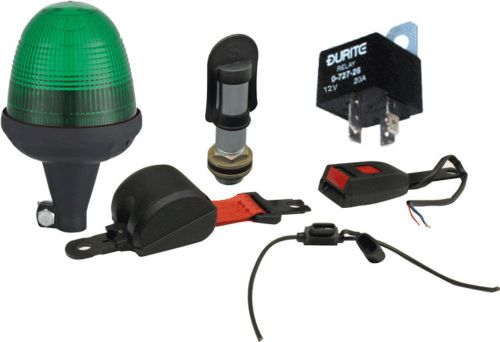 Green LED Beacon Seat Belt Kit - Flex Din Beacon & Bolt-On Spigot