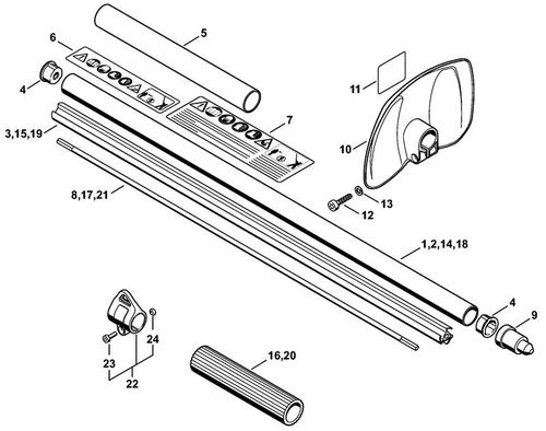Stihl HL95 Drive Tube & Hand Guard Parts