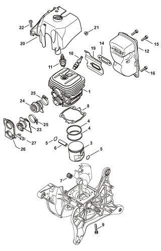 Stihl TS410 Cylinder And Muffler Parts