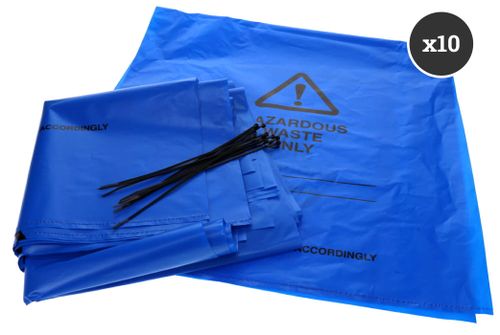 Blue Harzadous Waste Bags Pk10