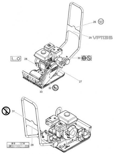 Wacker VP1135AW Labels