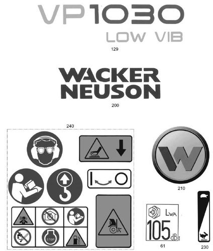 Wacker Neuson VP1030A Decals