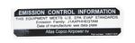 Information Label, Emission Control Information