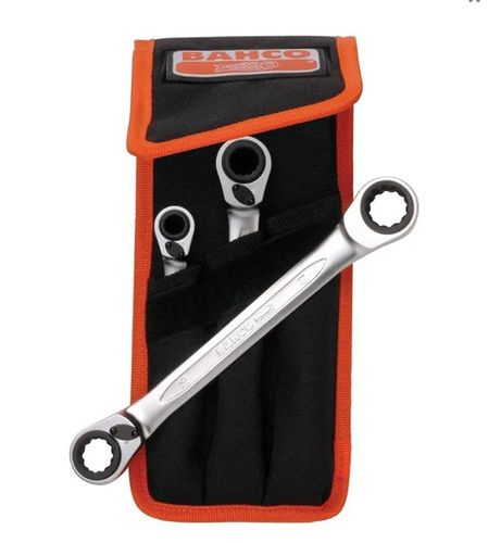 Bahco Reversible Ratchet Spanner Set 8mm-19mm 12 Size 3Pc