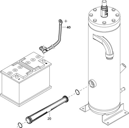 XAS47Dd(G) Restrictor & Battery Cable For Compressor Without Aftercooler & Lubricator