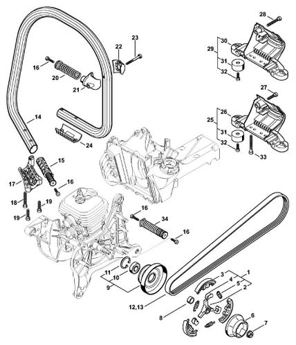 Stihl TS410 Clutch, Handlebar