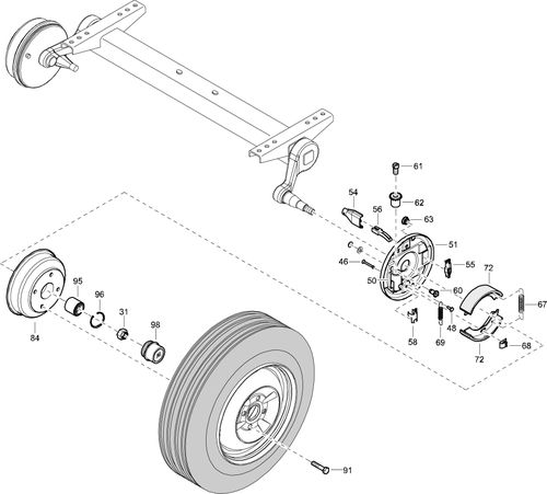 XAS90 Dd7 Axle With Brakes