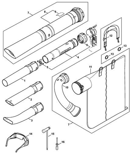 Stihl BG86 Nozzle, Vacuum Attachment Parts