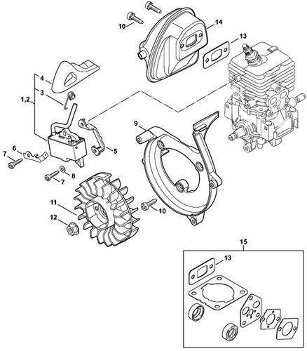 Stihl BR200 Ignition & Muffler Parts